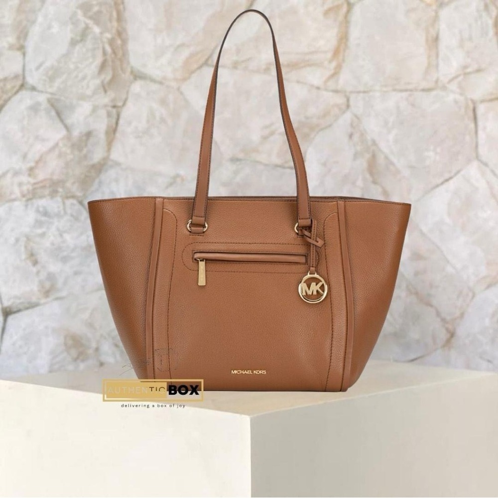 Carine front zip leather tote luggage - Picture 3 of 11